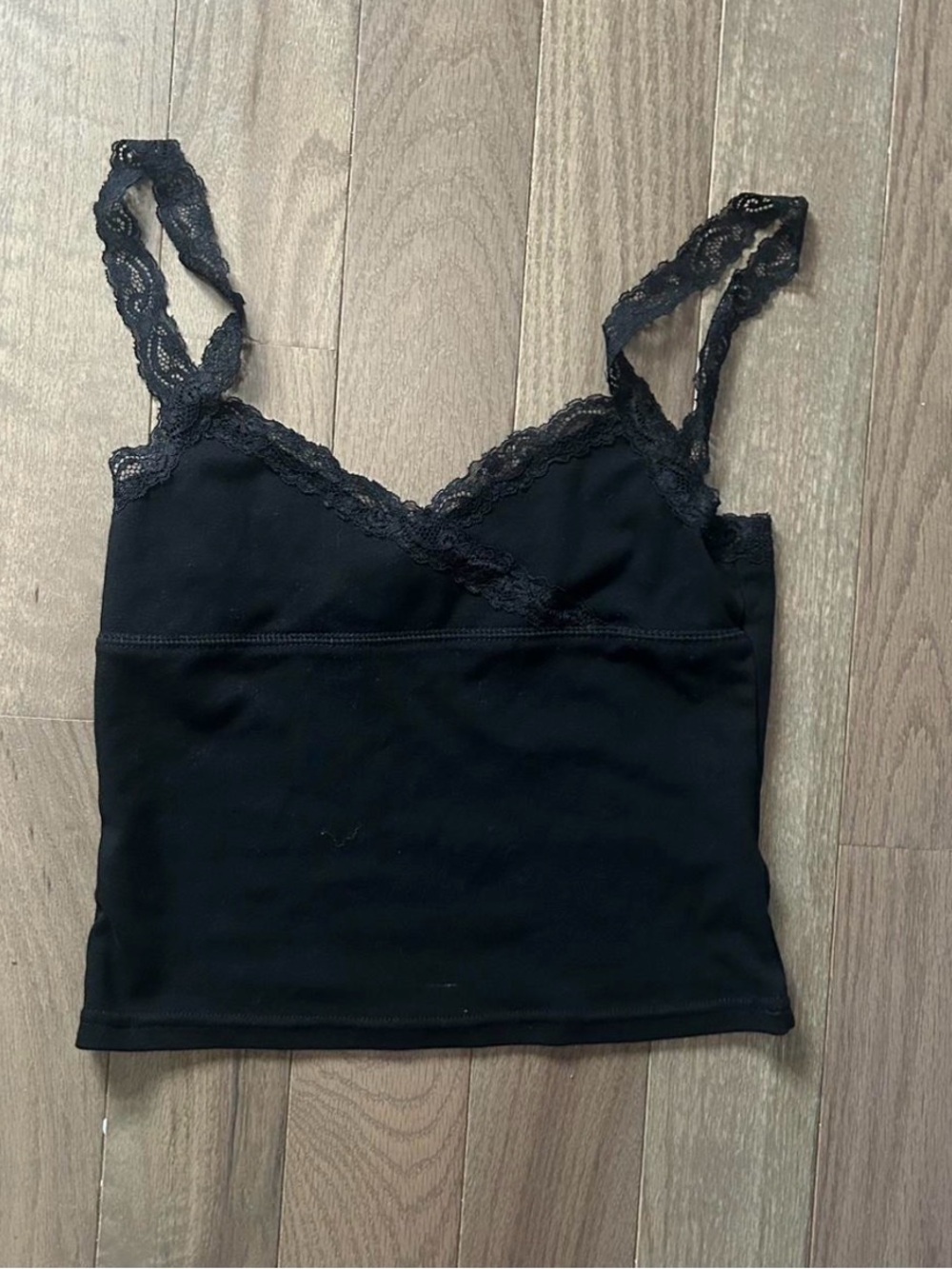 Edikted Black Lace Trim Tank Top